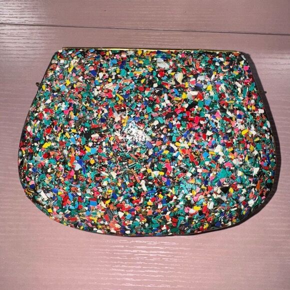 New RAMLA Bel Air mosaic multicolor sunflower clutch shoulder evening bag - Picture 4 of 6